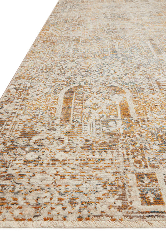 Lourdes Lou-05 Ivory / Orange Corner