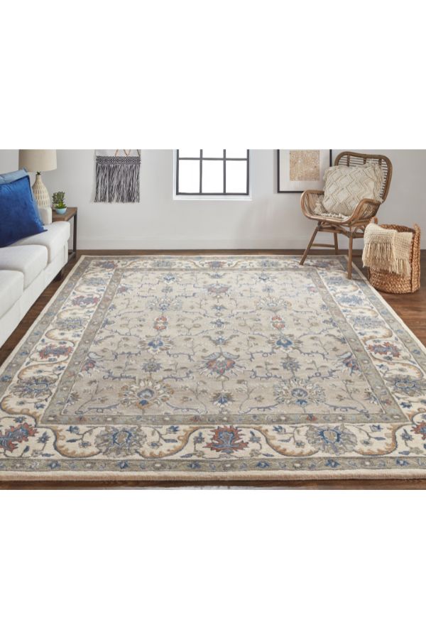 Rylan Taupe/Ivory/Blue 8640F