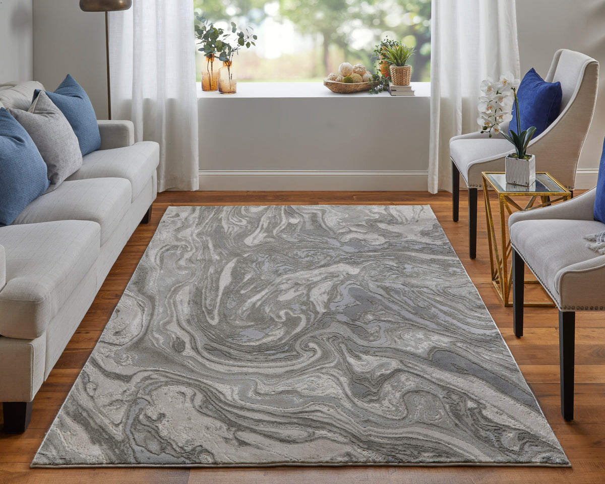 Prasad Gray/Ivory/Silver 3894F