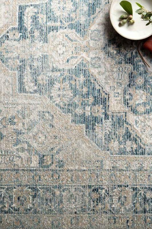 Magnolia Home Elise 01 Neutral/Blue Corner