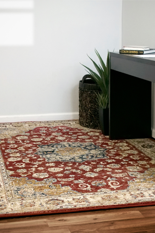 Ancient Garden 57559-1464 Red/Ivory