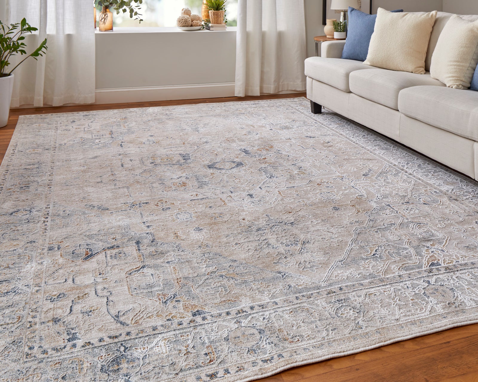Pasha Ivory/Taupe/Blue 39M5F