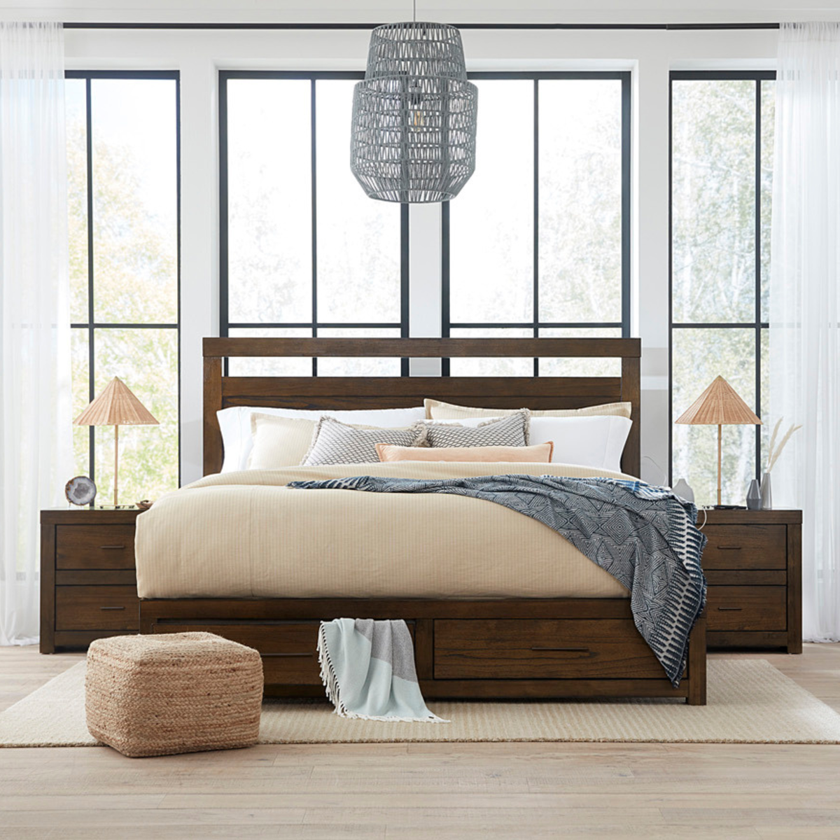 Modern Loft Bed Frame - Brownstone