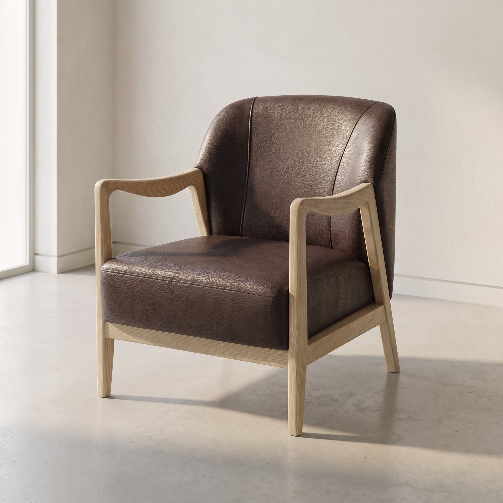 Sandy Leather Accent Chair