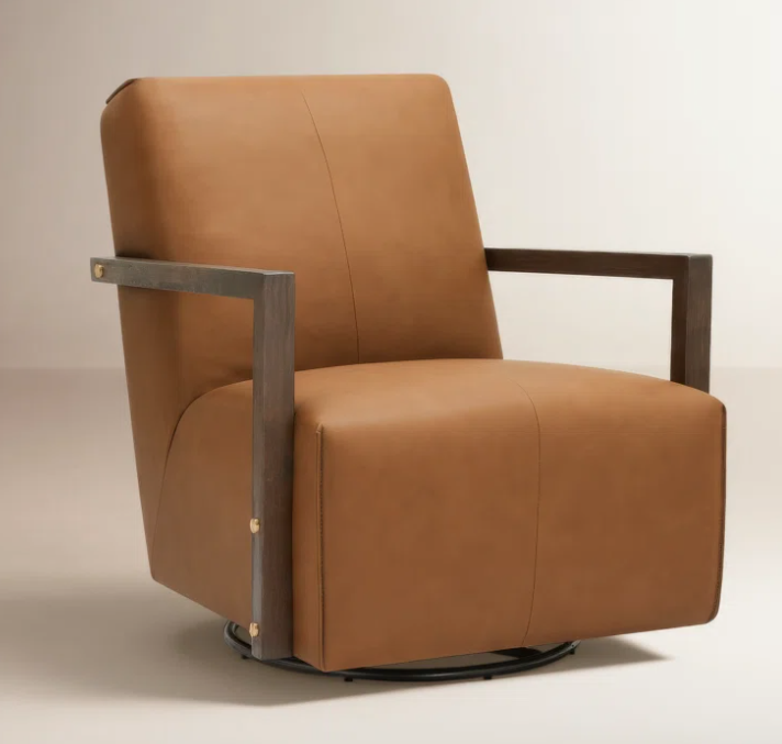 Woodstock Leather Swivel Chair