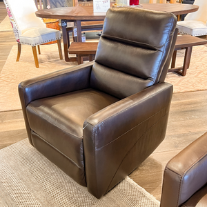 Dark Brown Power Recliner w/ Swivel