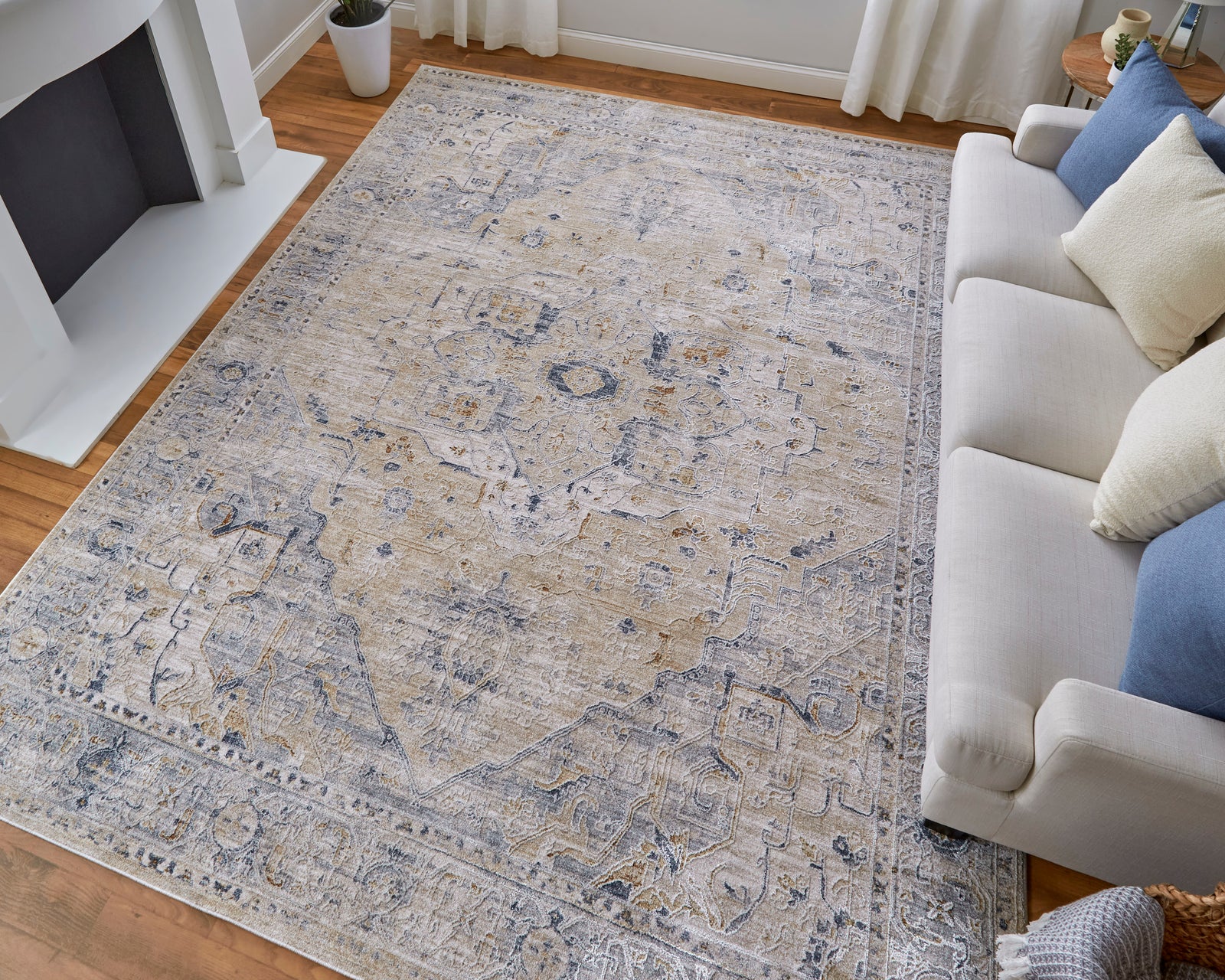 Pasha Ivory/Taupe/Blue 39M5F