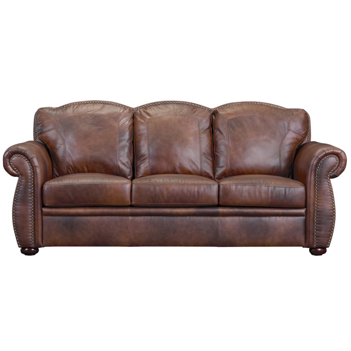 Arizona Leather Rolled Arm Sofa