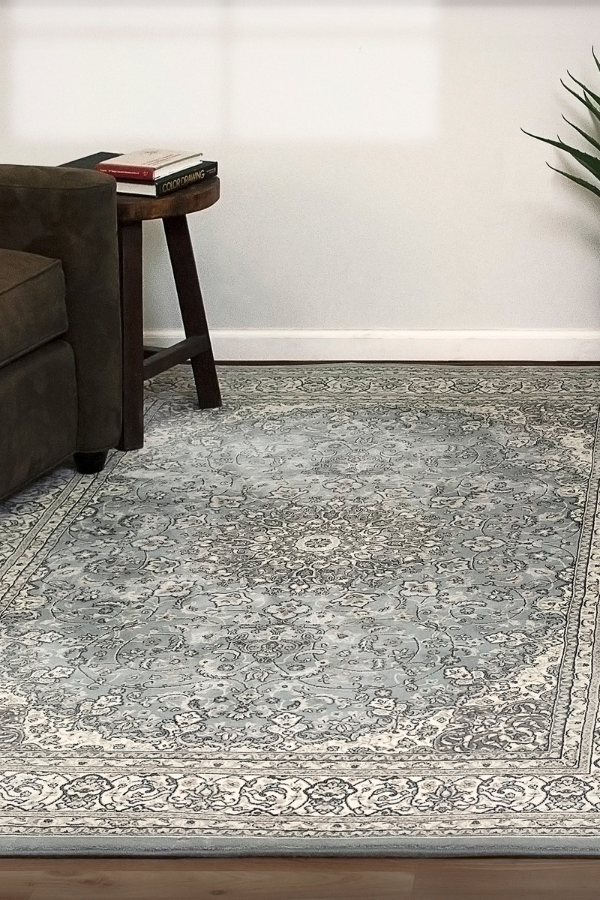 Ancient Garden 57119-4646 Steel Blue/Cream